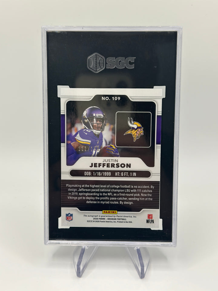2020 Obsidian Justin Jefferson Auto /150 SGC 9.5 Auto 10