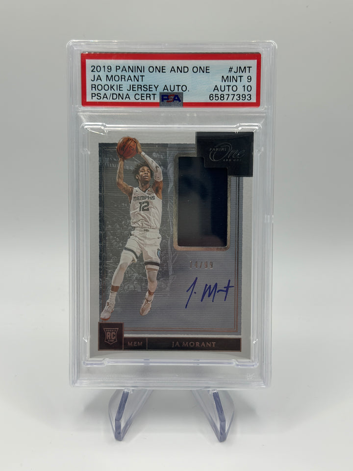 2019 Panini One and One Ja Morant RPA Patch Auto /99 #JMT PSA 9 Auto 10