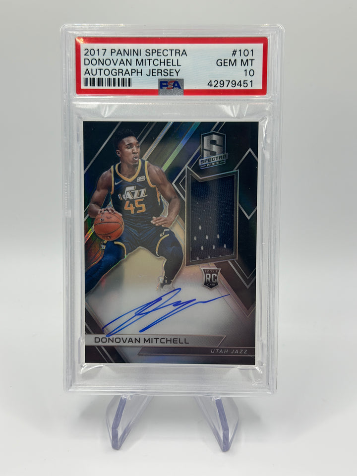 2017 Spectra Donovan Mitchell #101 Auto Jersey RC /299 PSA 10