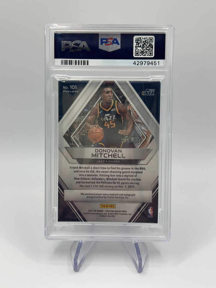 2017 Spectra Donovan Mitchell #101 Auto Jersey RC /299 PSA 10