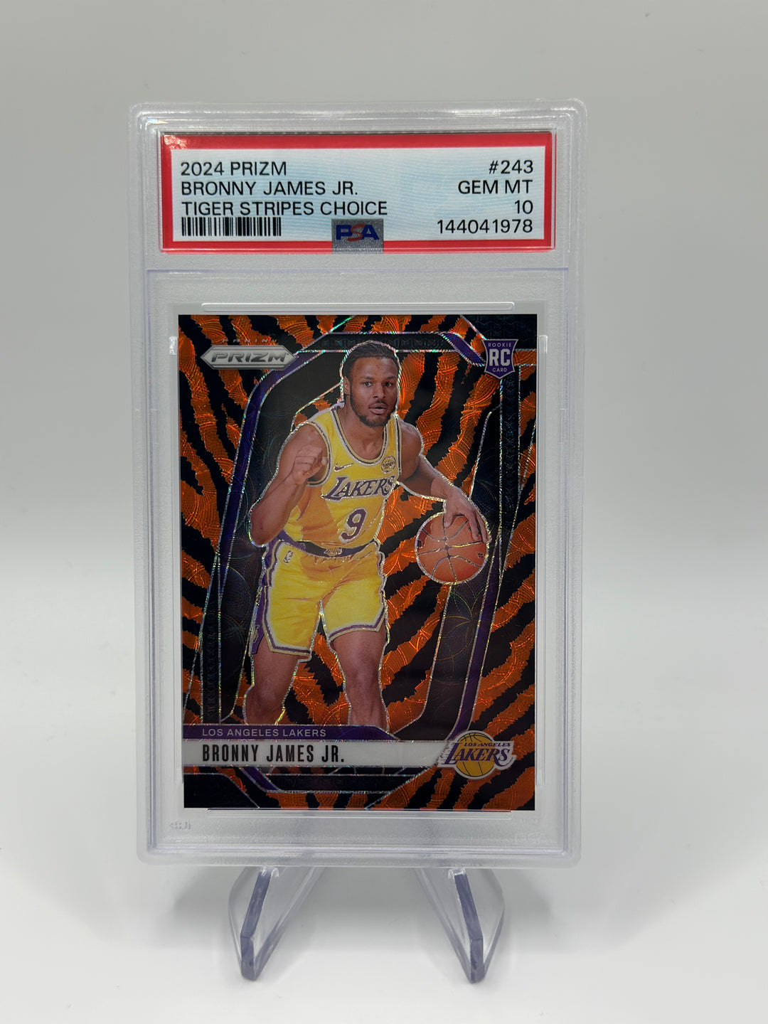 2024 Prizm Bronny James Tiger Stripes Choice #243 PSA 10
