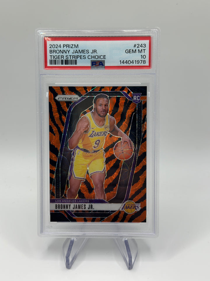 2024 Prizm Bronny James Tiger Stripes Choice #243 PSA 10