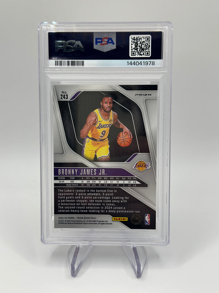 2024 Prizm Bronny James Tiger Stripes Choice #243 PSA 10