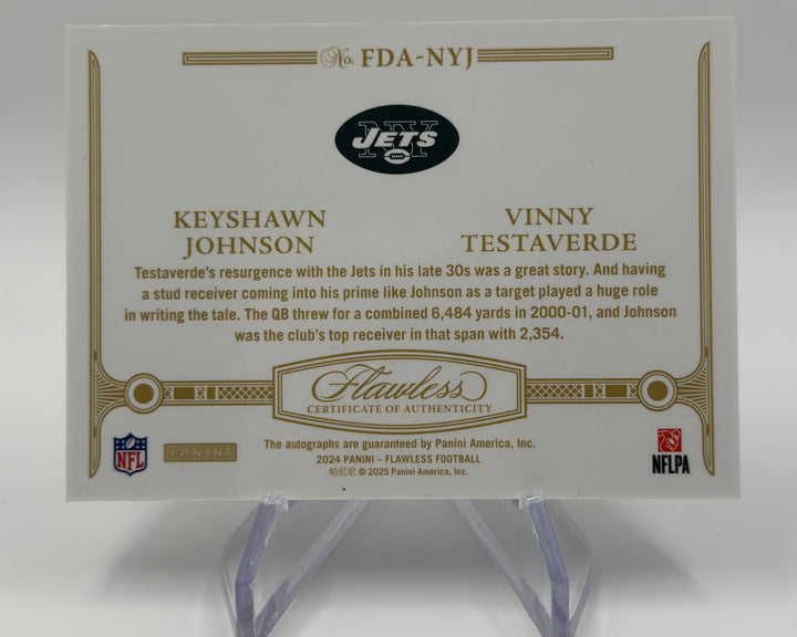 2024 Flawless Keyshawn Johnson Vinny Testaverde Auto /25