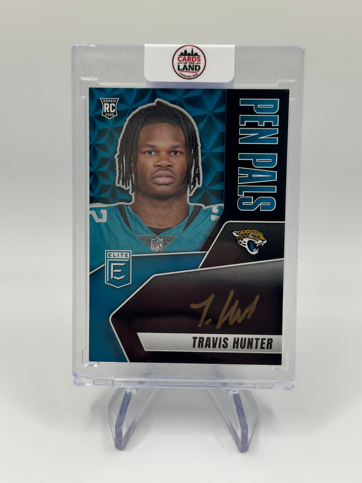 2025 Donruss Elite Travis Hunter Gold Auto FOTL Pen Pals #PPV-THU