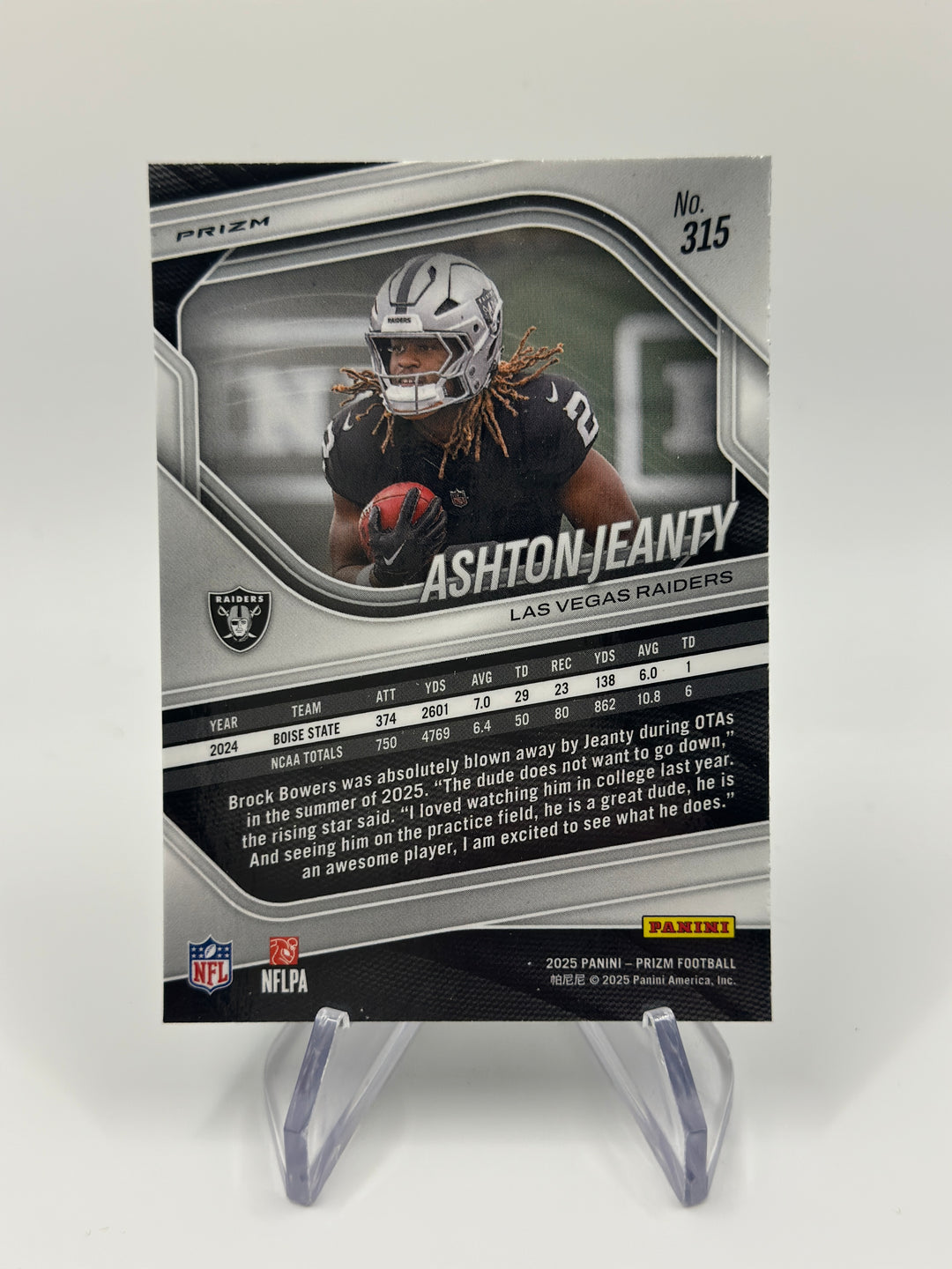 2025 Prizm Ashton Jeanty Press Proof #315
