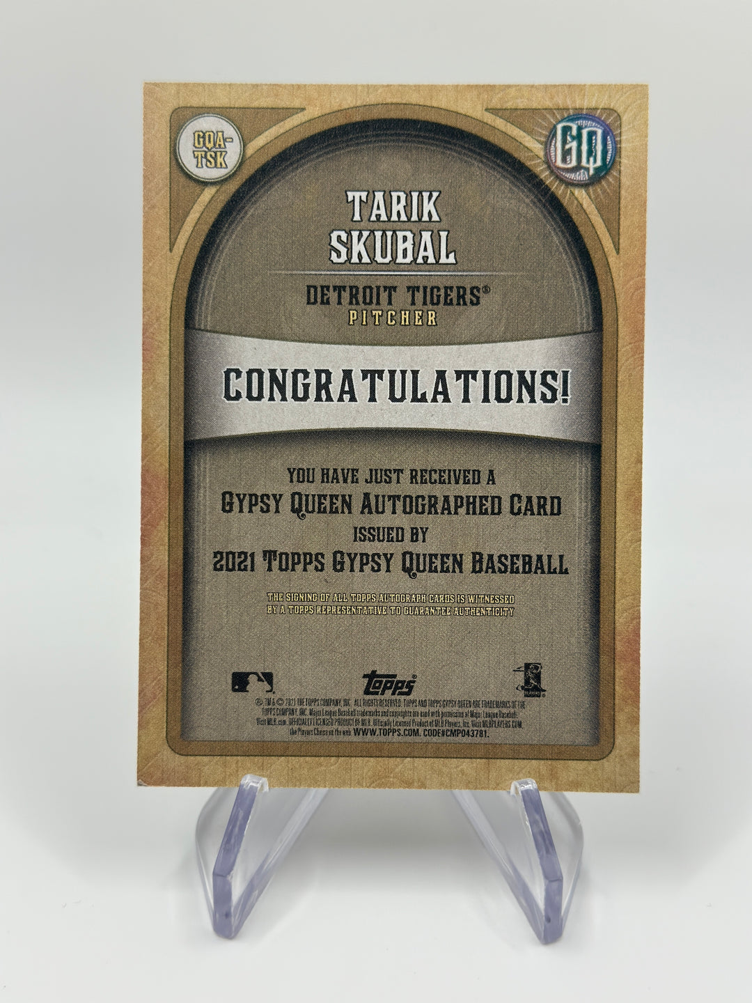 2021 GQ Tarik Skubal Auto RC #GQA