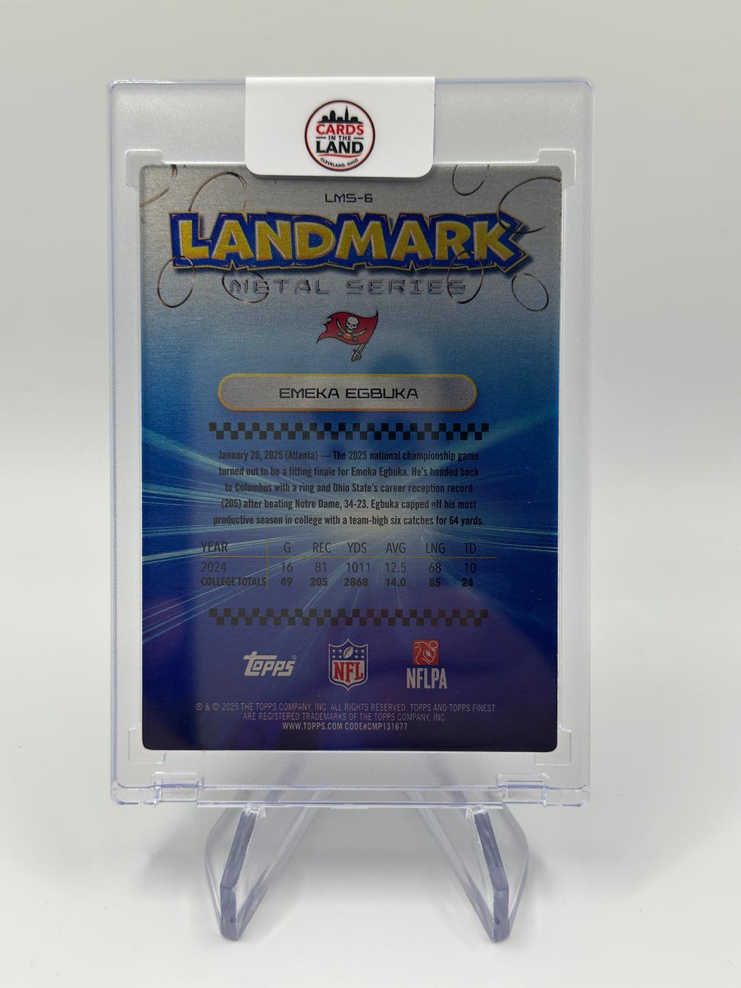 2025 Topps Finest Emeka Egbuka Landmark Metal Series