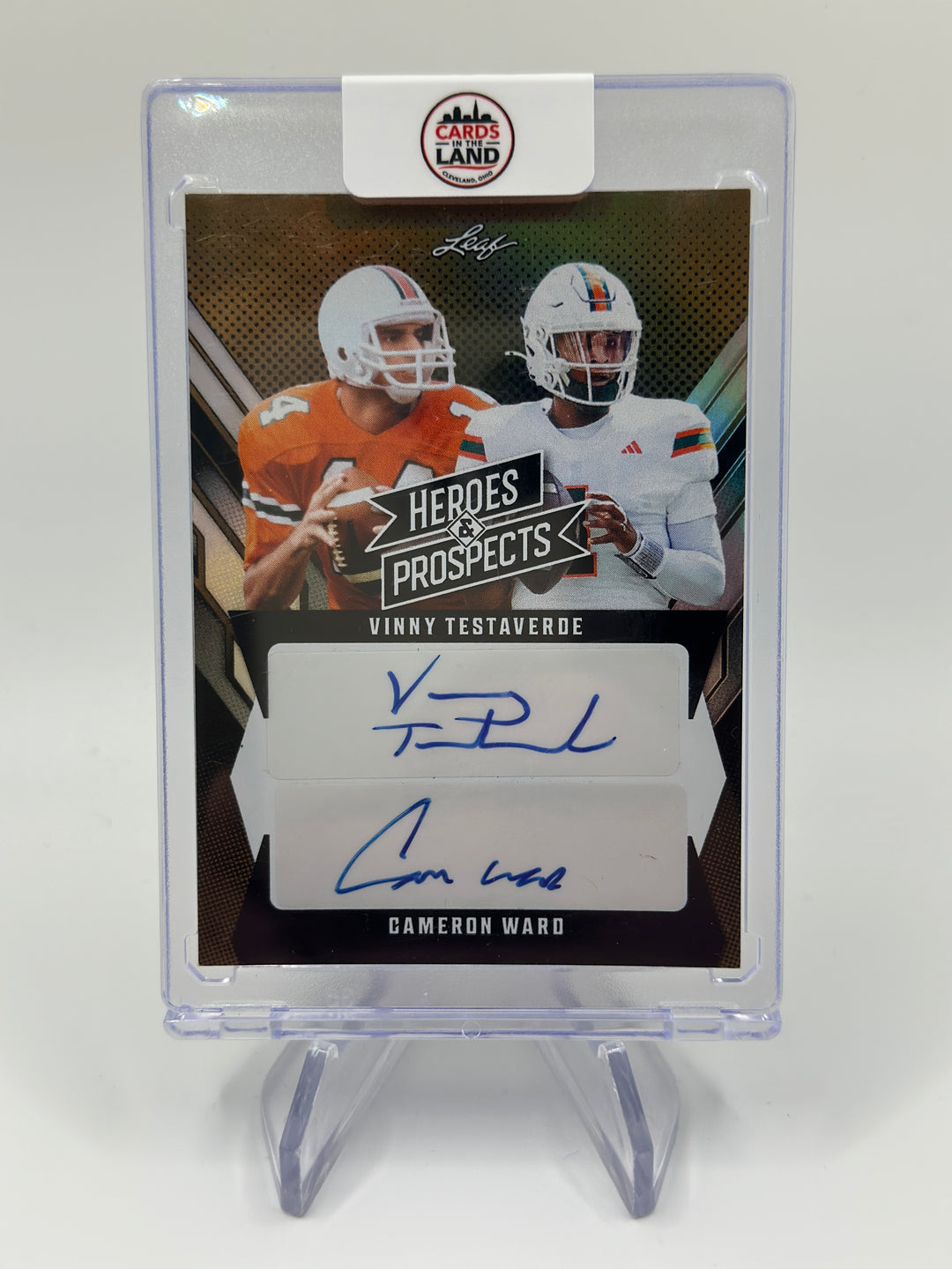 2024 Leaf Vinny Testaverde Cam Ward Dual Auto 1/1