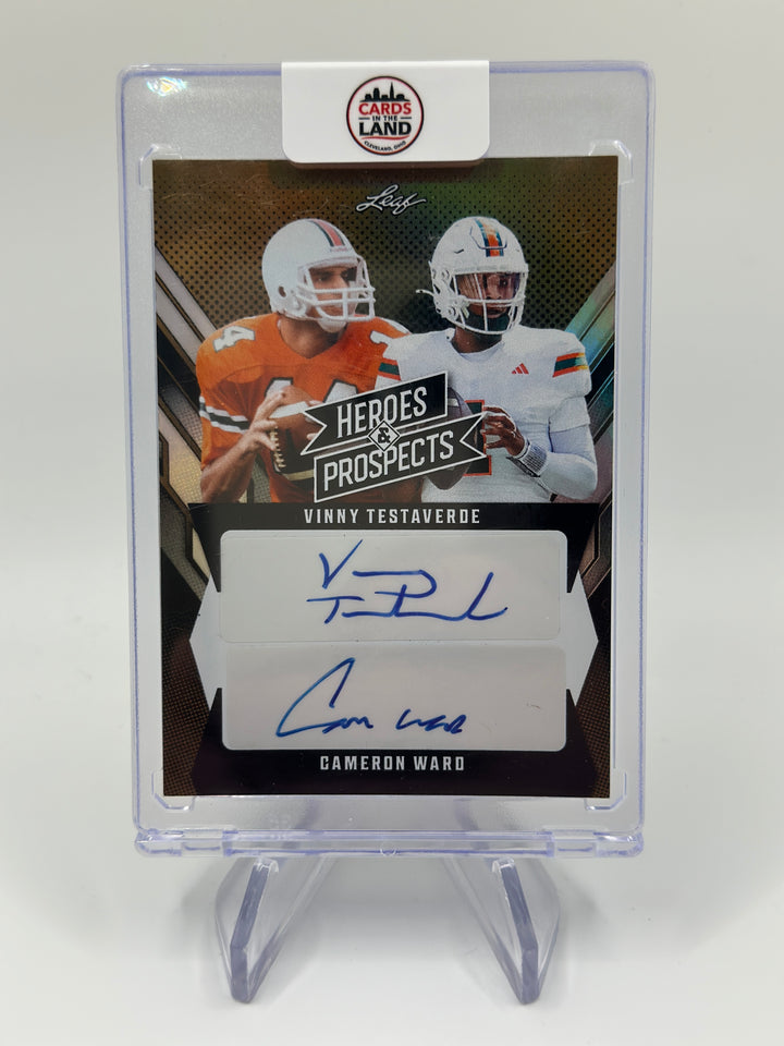 2024 Leaf Vinny Testaverde Cam Ward Dual Auto 1/1
