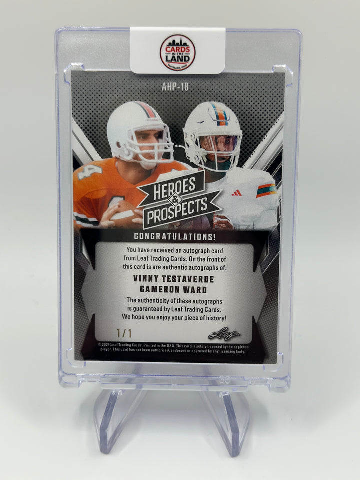 2024 Leaf Vinny Testaverde Cam Ward Dual Auto 1/1
