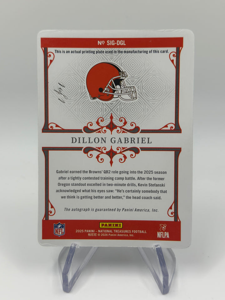 2025 National Treasures Dillon Gabriel Printing Plate Auto 1/1