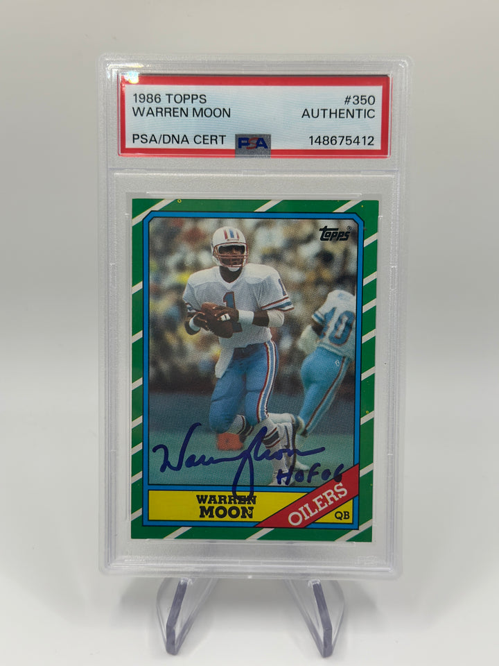 1986 Topps Warren Moon IP Auto #350 PSA Authentic
