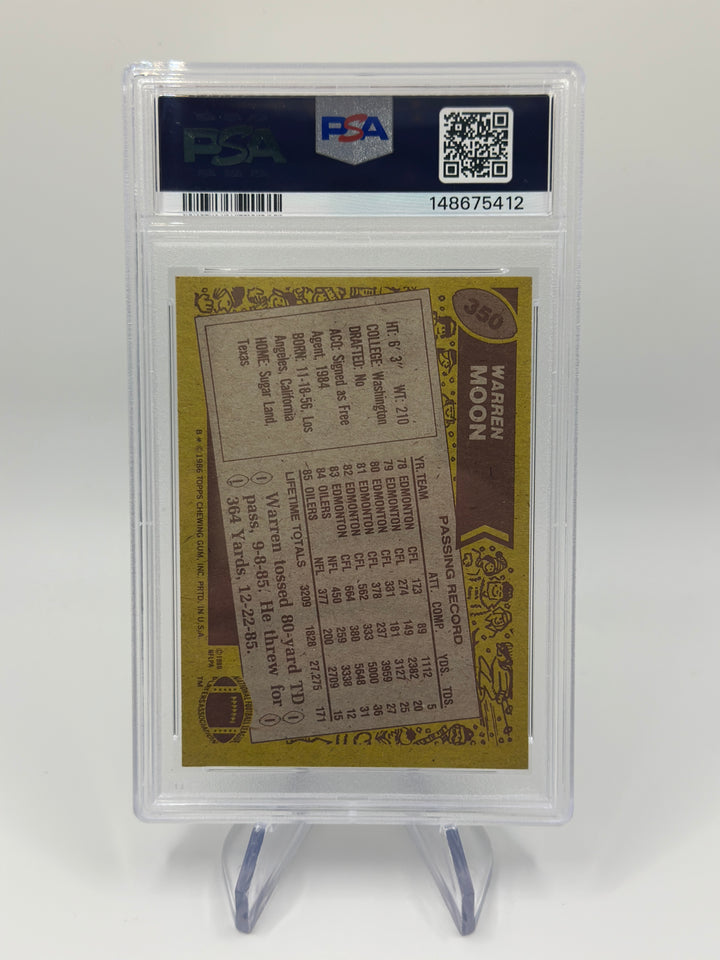 1986 Topps Warren Moon IP Auto #350 PSA Authentic