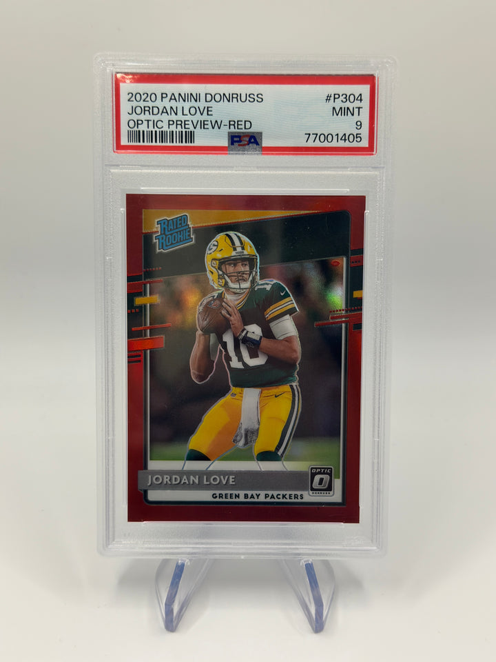 2020 Optic Jordan Love Red /99 #P304 PSA 9