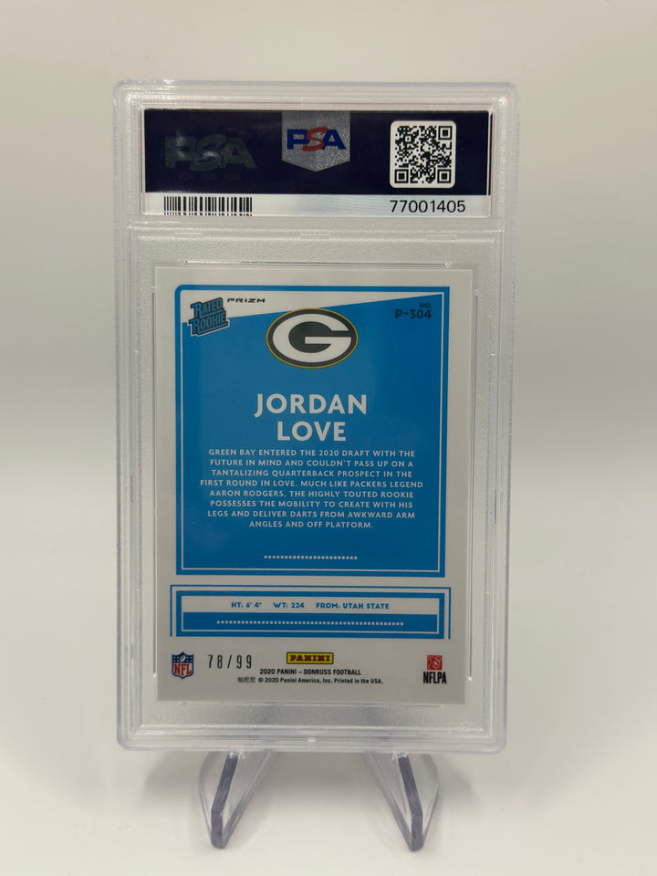 2020 Optic Jordan Love Red /99 #P304 PSA 9