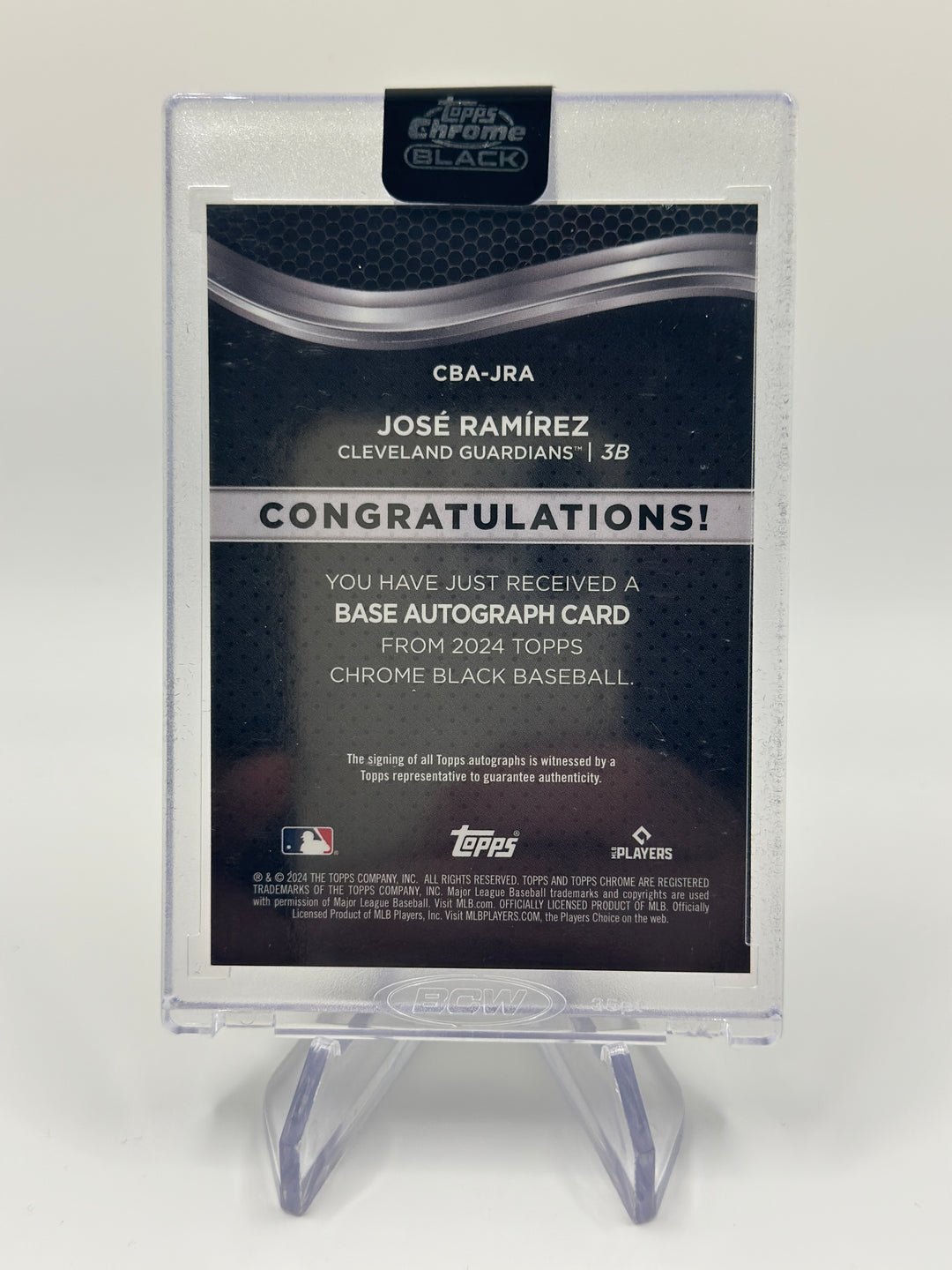2024 Topps Chrome Black Jose Ramirez Auto /50