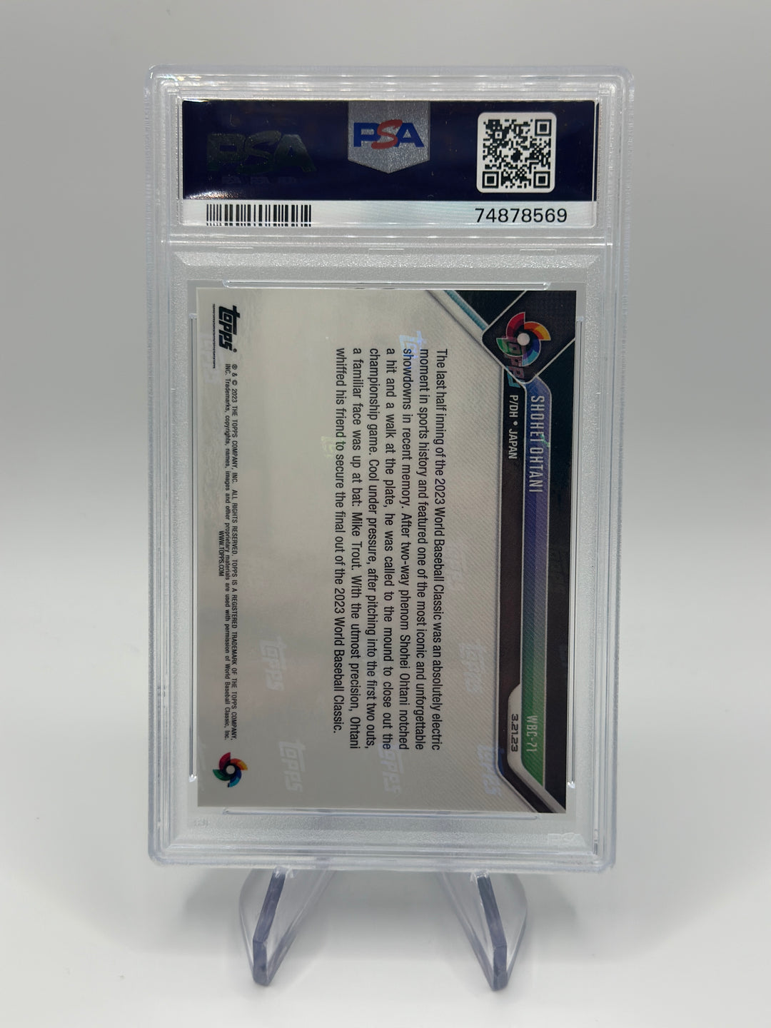 2023 Topps Now Shohei Ohtani WBC #WBC71 PSA 10