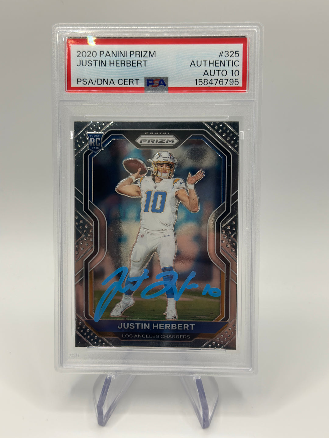 2020 Prizm Justin Herbert #325 IP Auto PSA Authentic Auto 10