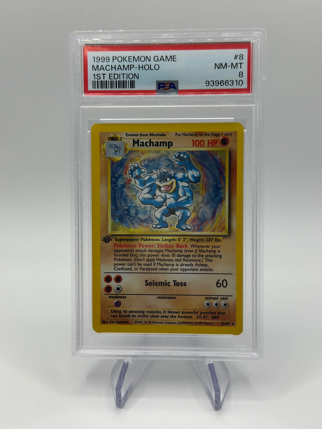 Pokémon Machamp 1st 8/102 PSA 8