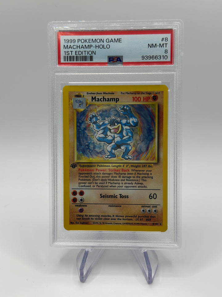 Pokémon Machamp 1st 8/102 PSA 8