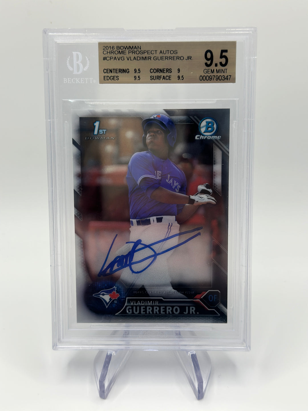 2016 Bowman Chrome Vladimir Guerrero Jr. Auto BGS 9.5
