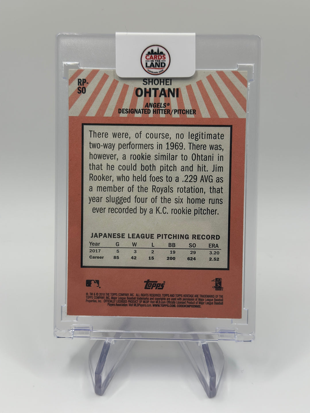 2018 Topps Heritage Shohei Ohtani RP-SO RC