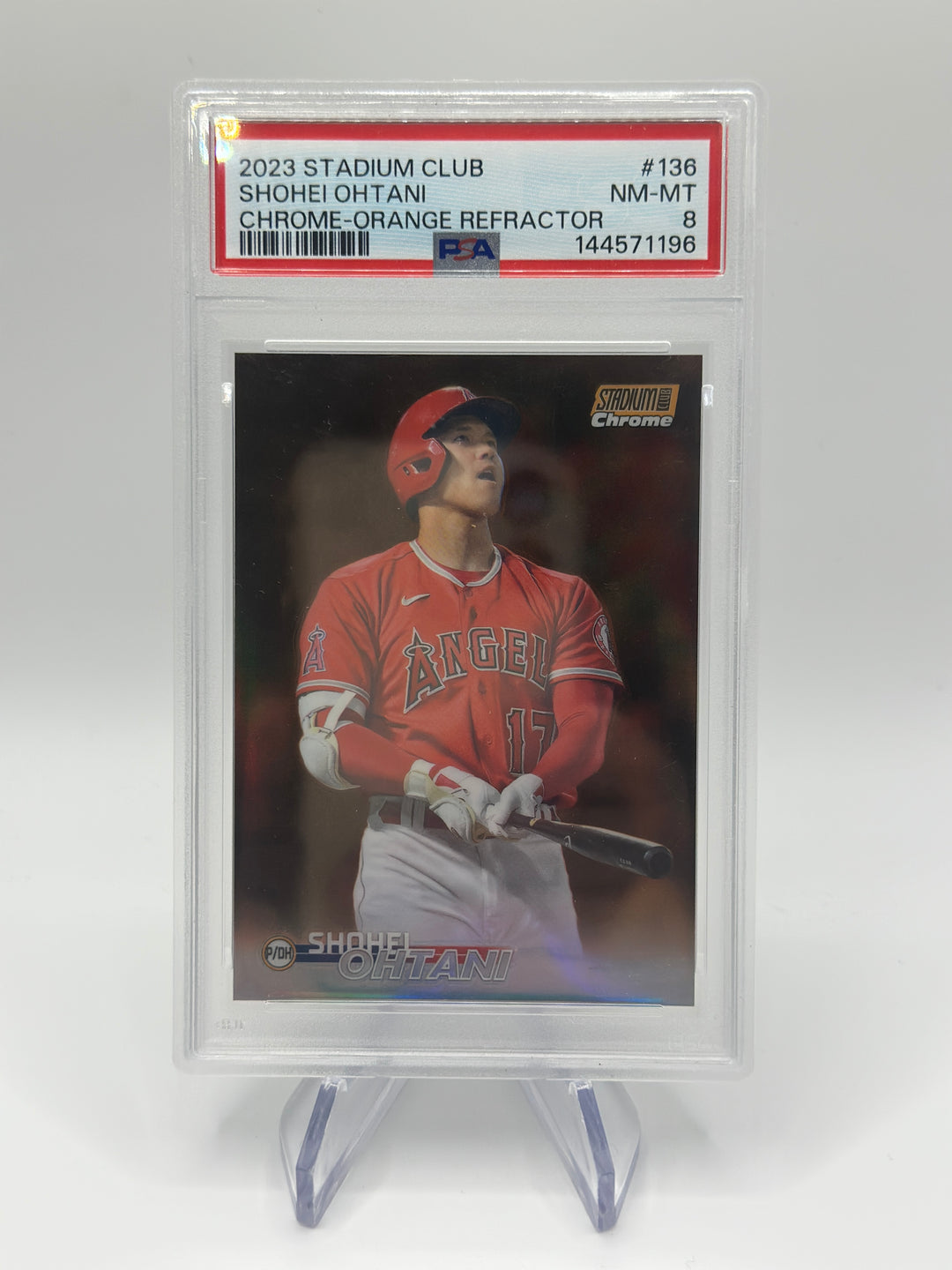 2023 Topps Stadium Club Shohei Ohtani Orange /99 #136 PSA 8