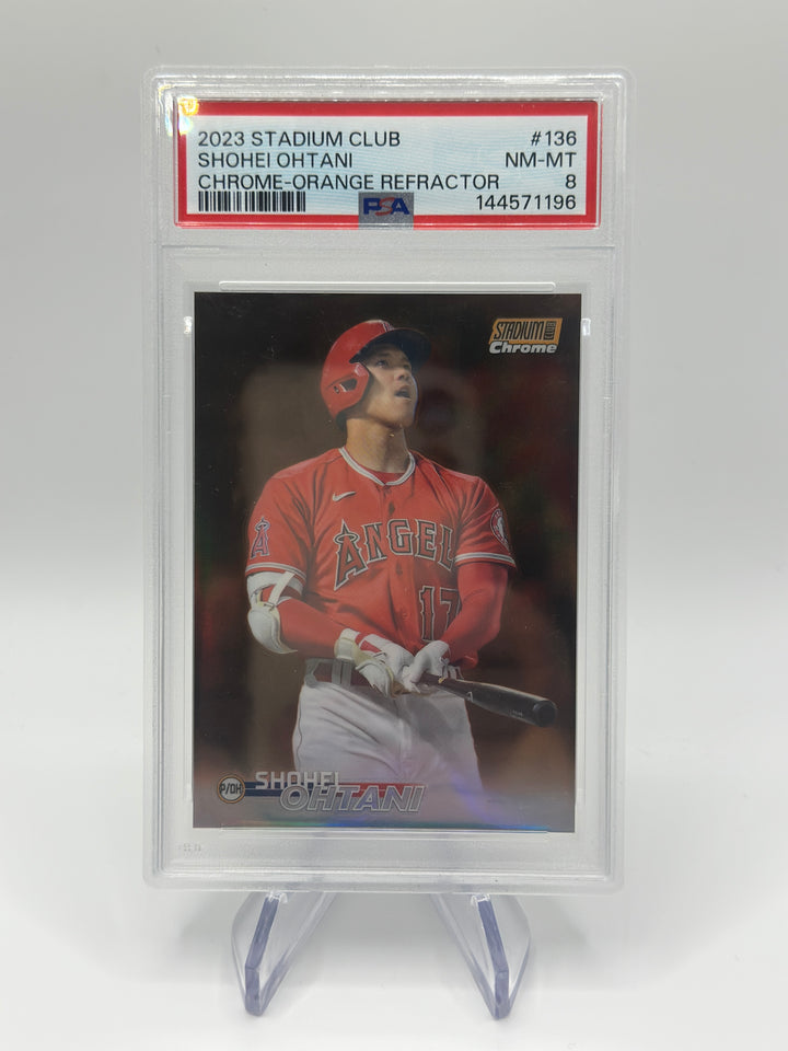2023 Topps Stadium Club Shohei Ohtani Orange /99 #136 PSA 8