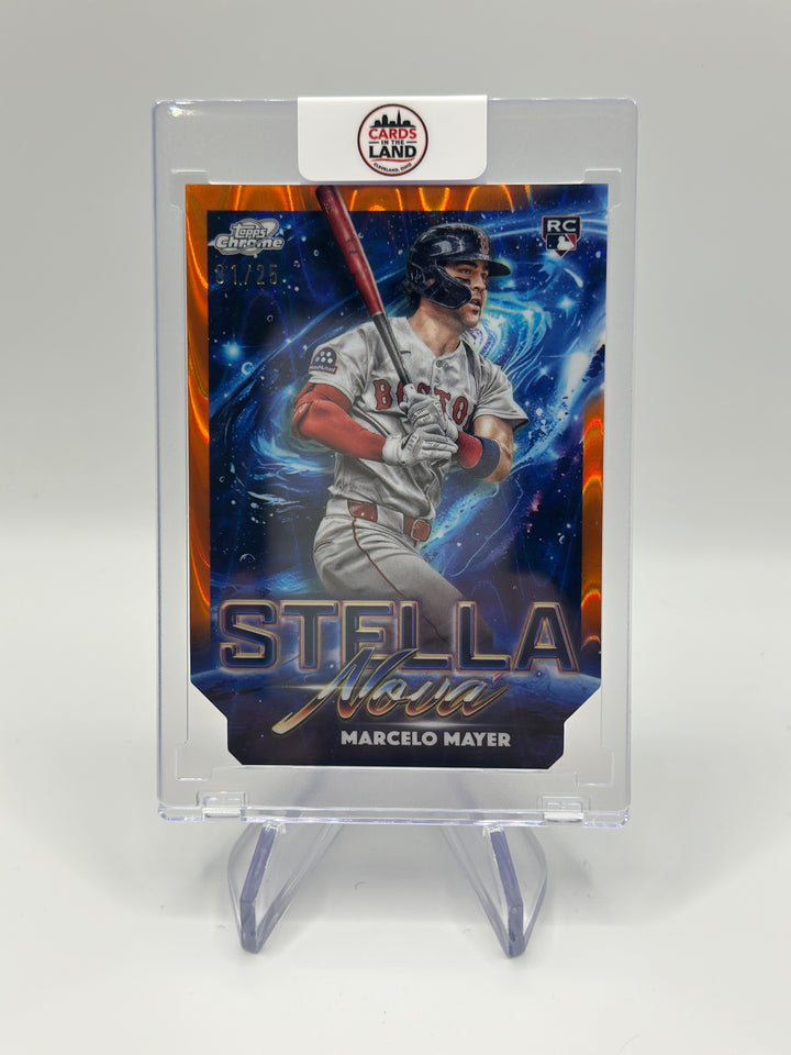 2025 Topps Chrome Cosmic Marcelo Mayer Stella Nova Orange /25
