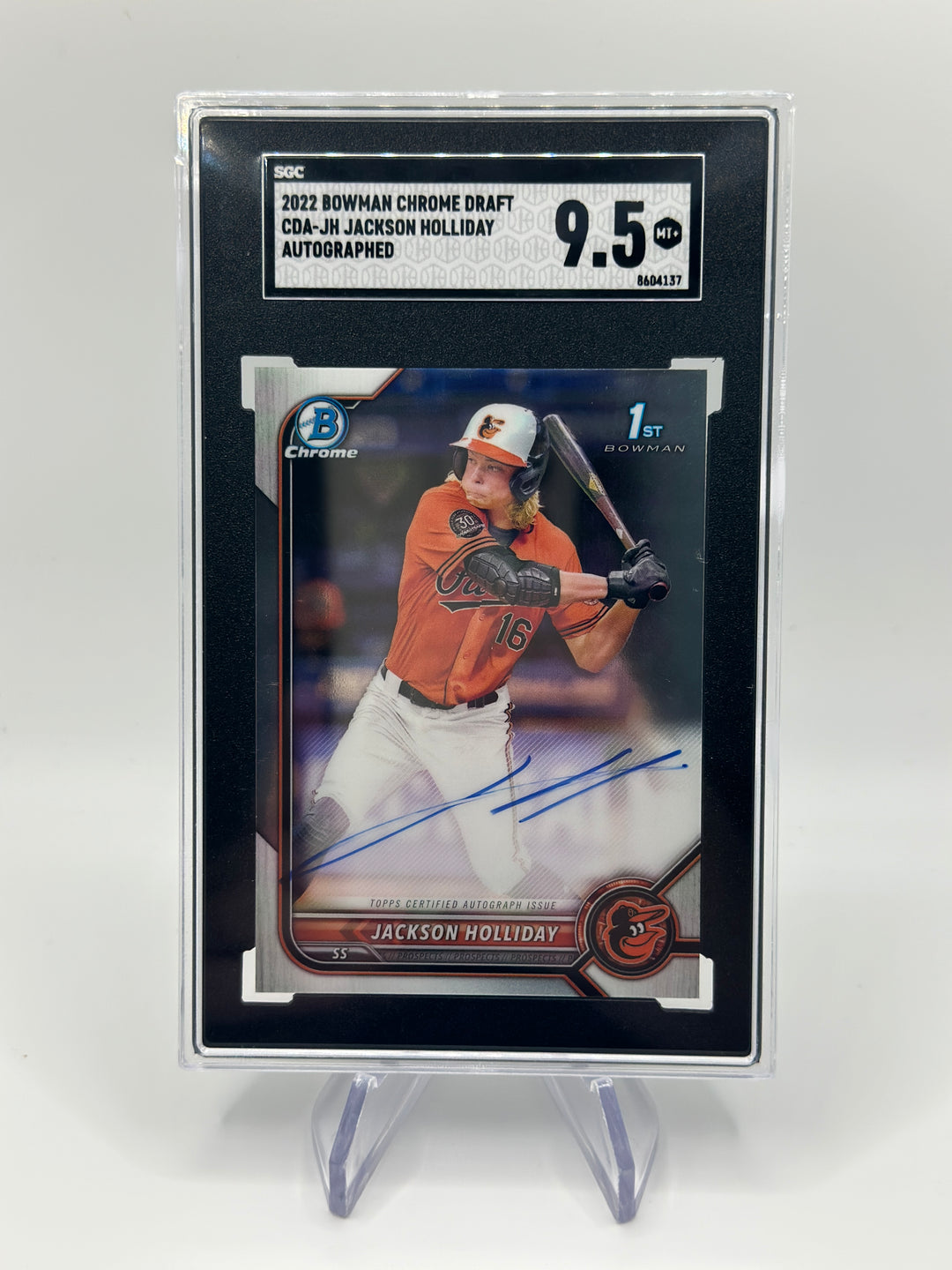 2022 Bowman Chrome Draft Jackson Holliday Auto SGC 9.5