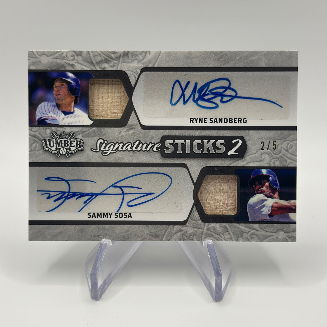 2022 Leaf Lumber Sandberg Sosa Auto Signature Sticks 2 /5