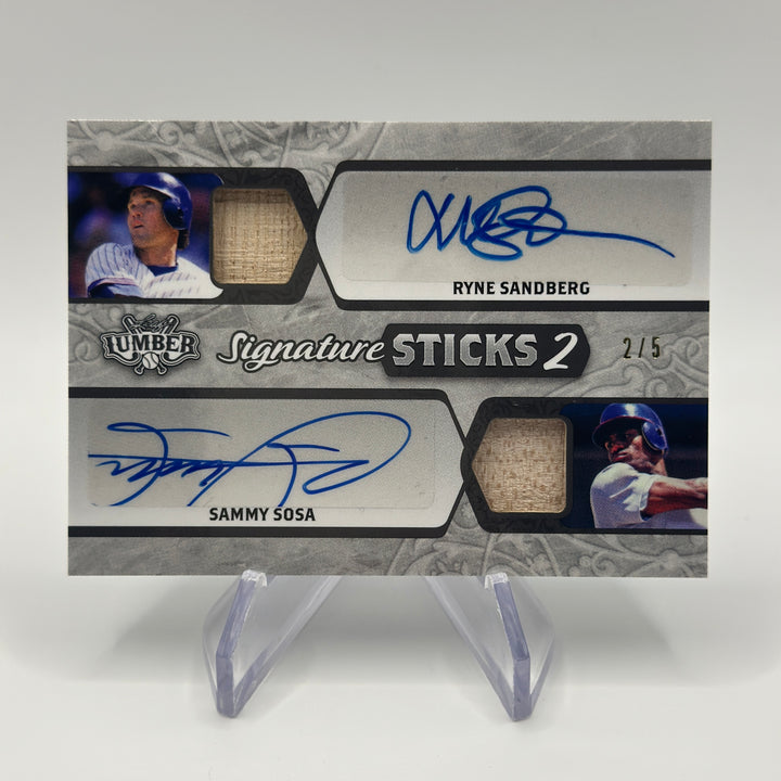 2022 Leaf Lumber Sandberg Sosa Auto Signature Sticks 2 /5
