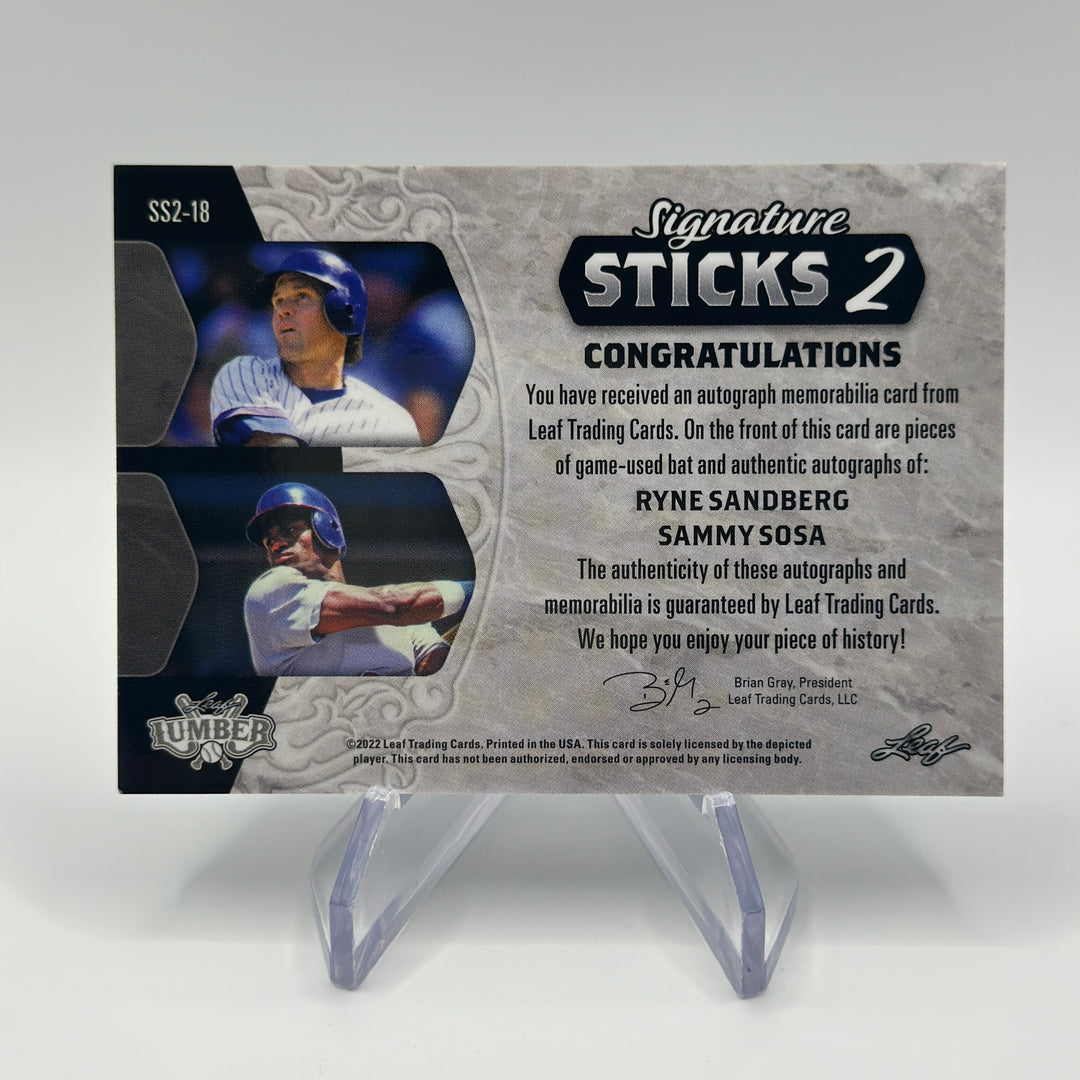 2022 Leaf Lumber Sandberg Sosa Auto Signature Sticks 2 /5