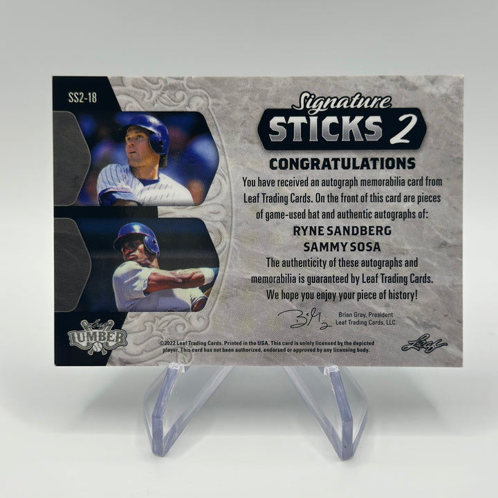 2022 Leaf Lumber Sandberg Sosa Auto Signature Sticks 2 /5