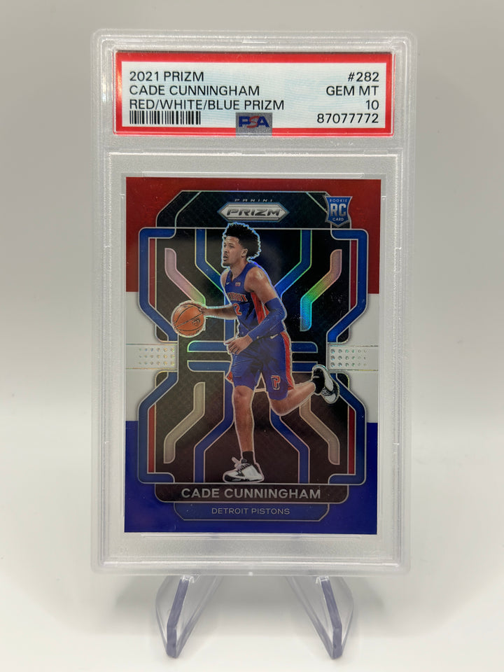 2021 Prizm Cade Cunningham Red/White/Blue #282 PSA 10