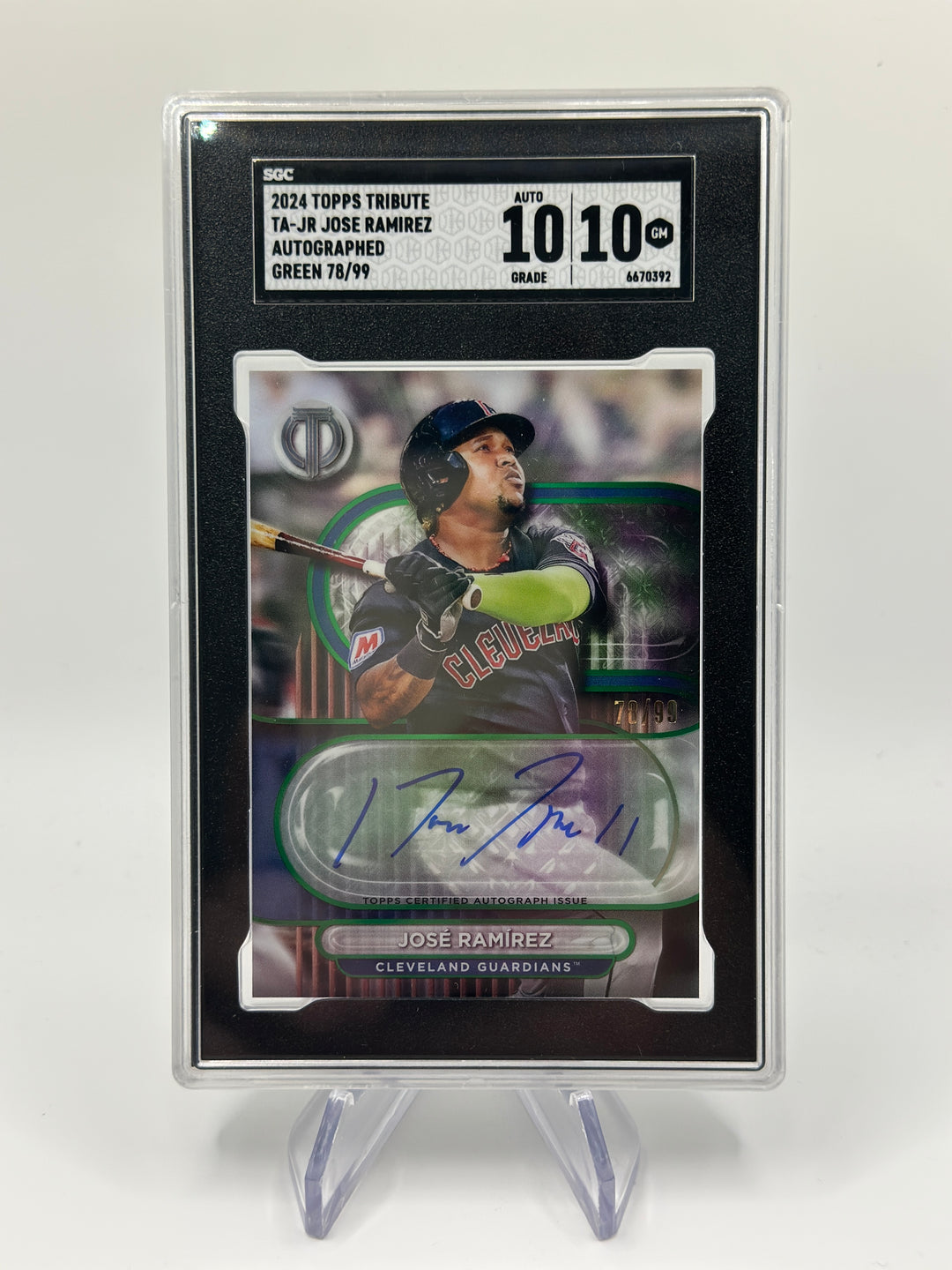 2024 Topps Tribute Jose Ramirez Auto /99 SGC 10 Auto 10
