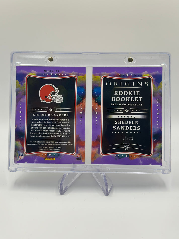 2025 Origins Shedeur Sanders Rookie Booklet Patch Auto /23