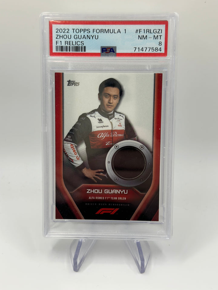 2022 Topps Formula 1 Zhou Guanyu F! Relics PSA 8