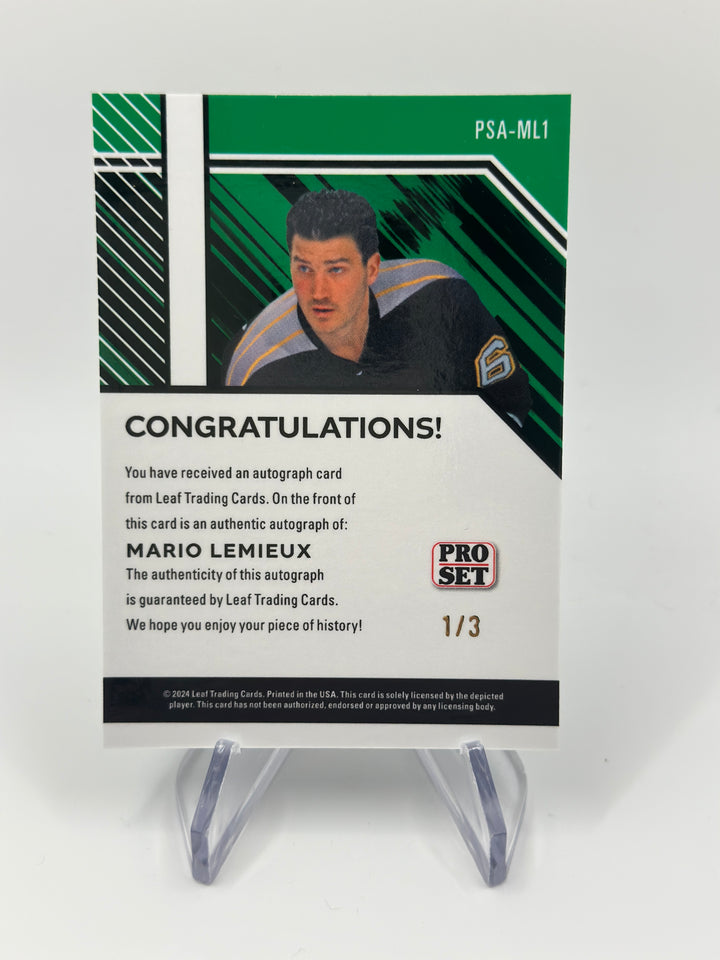 2024 Leaf Pro Set Mario Lemieux Auto #PSA-ML1 /3