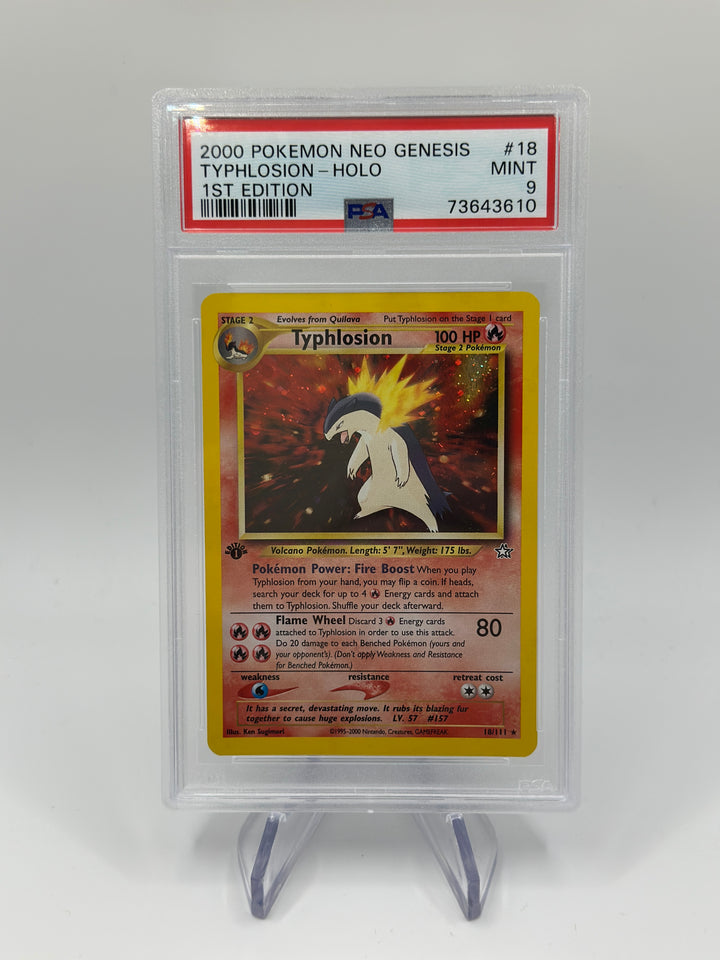 Pokémon Typhlosion Holo 1st #18 PSA 9
