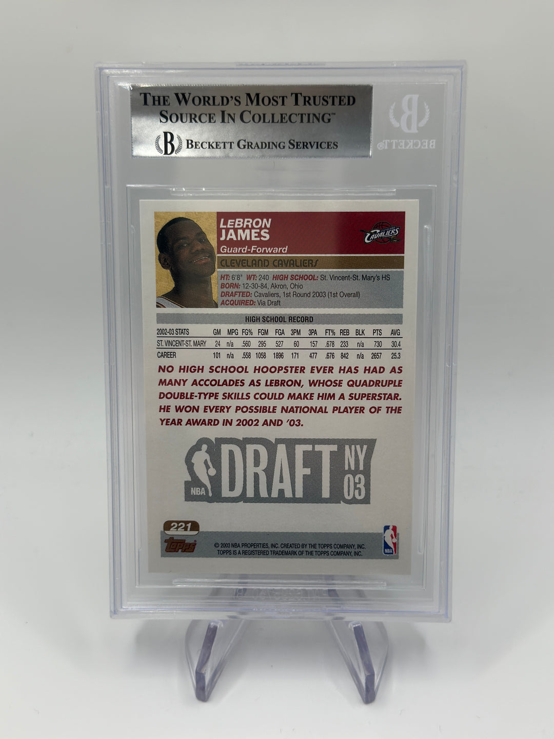 2003-04 Topps Lebron James #221 BGS 9