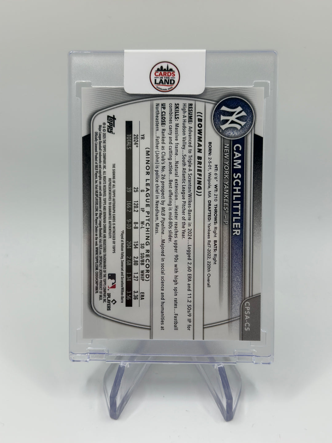 2025 Bowman Chrome Sapphire Cam Schlittler /99 Auto #CPSA-CS