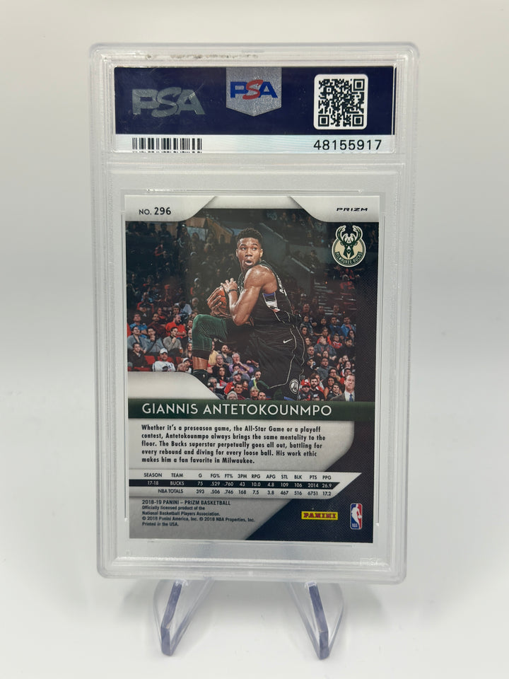 2018 Prizm Giannis Antetokounmpo Green #296 PSA 10