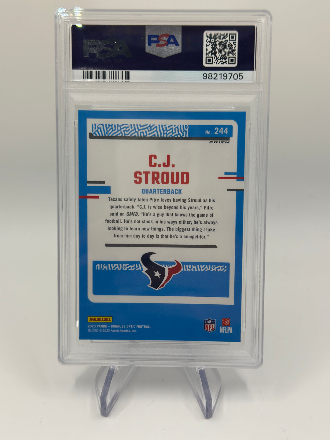 2023 Optic CJ Stroud Purple Shock #244 PSA 10