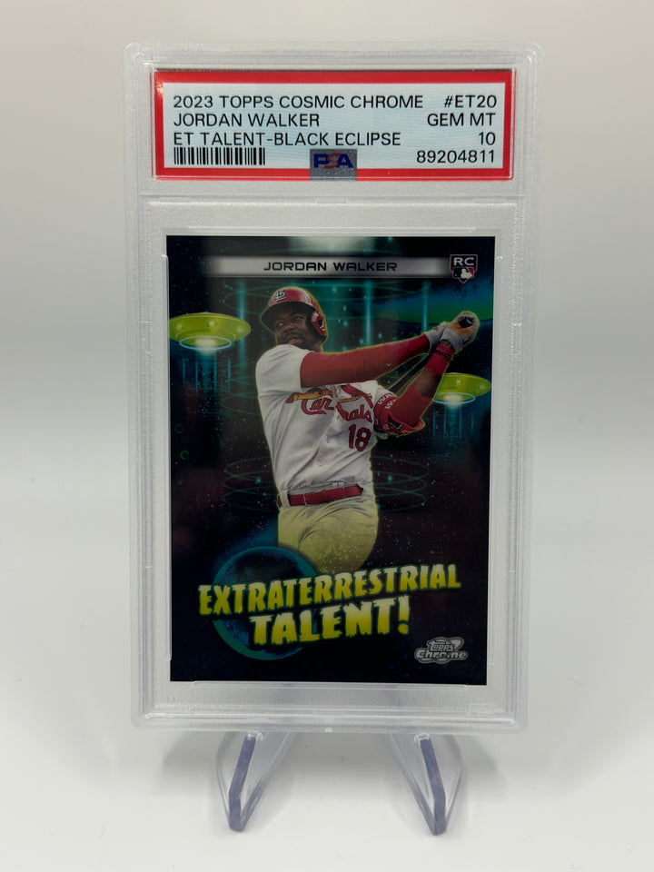 2023 Topps Cosmic Chrome Jordan Walker ET Talent Black Eclipse /10 PSA 10