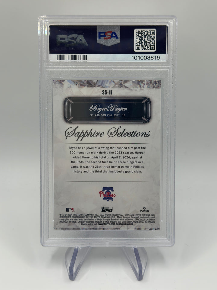 2024 Topps Sapphire Bryce Harper Selections /10 #ss11 PSA 10