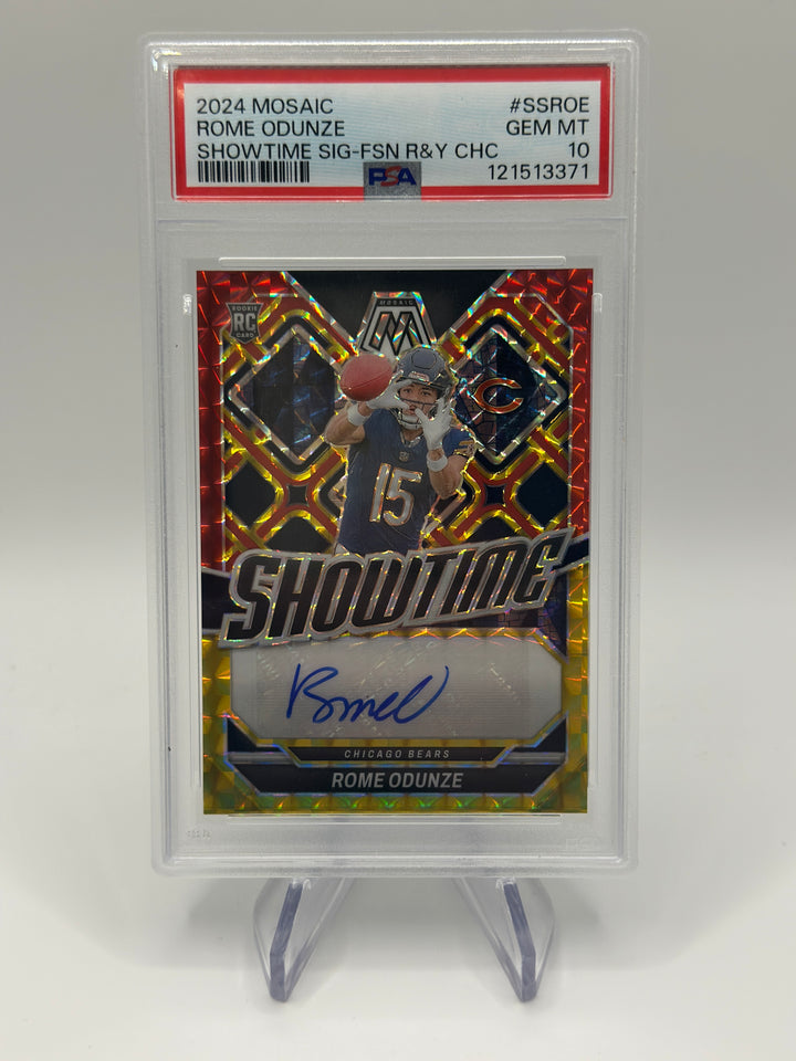 2024 Mosaic Rome Odunze Showtime Red Yellow #SSROE PSA 10