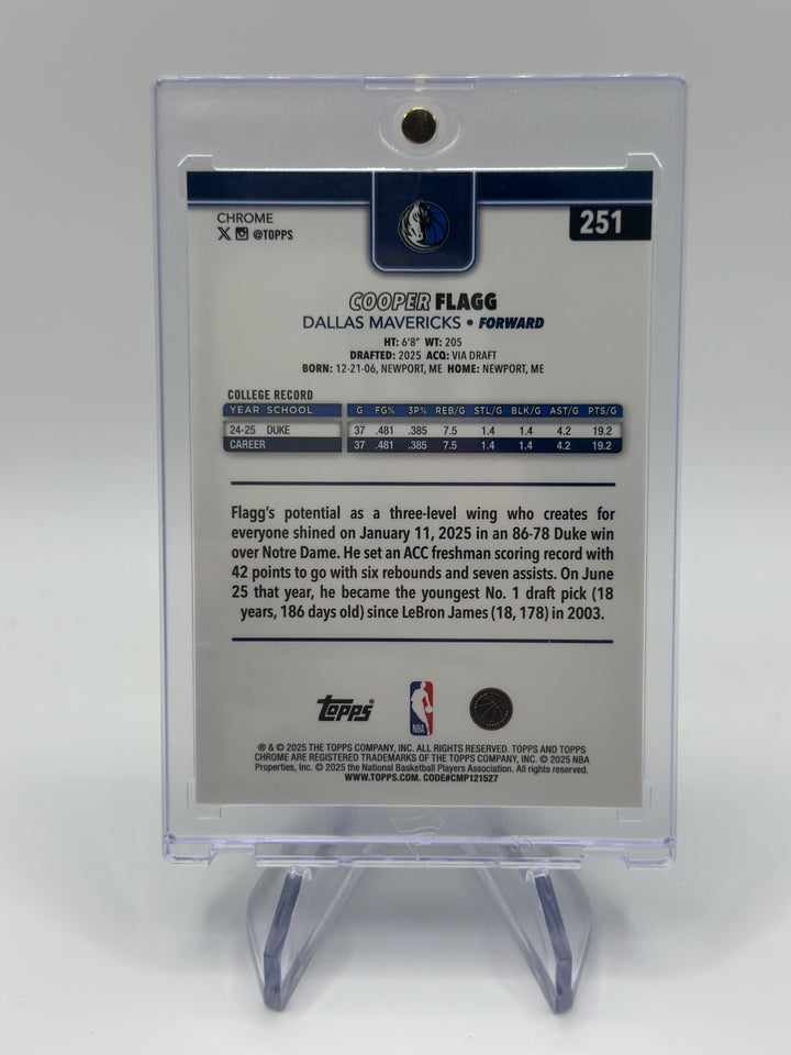 2025 Topps Chrome Cooper Flagg Red/White/Blue #251