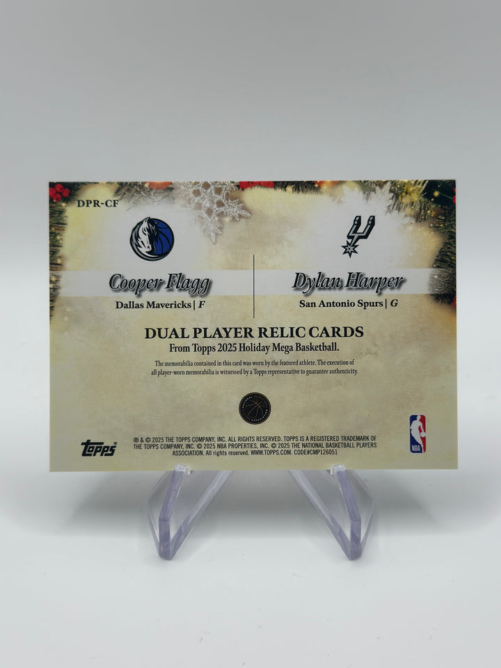 2025 Topps Holiday Cooper Flagg Dyland Harper Dual Player Relic Cards #DPR-CF